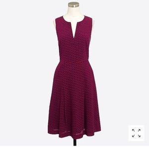 J. Crew red blue split neck cherries dress 16